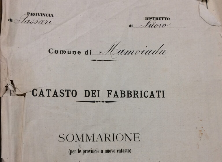 Le vie e le località dell'abitato di Mamoiada in una ricerca con i dati estrapolati dal Sommarione di fine '800.