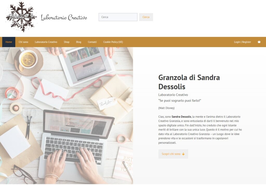 screenshot home page granzola